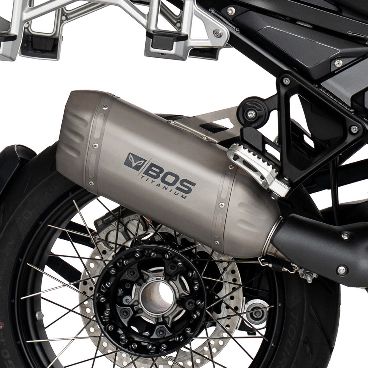 BOS Titanium uitlaat BMW R 1300 GS Adventure - achteraanzicht